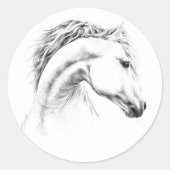 Porträtstift zeichnend Reitkunst Runder Aufkleber (Vorderseite)