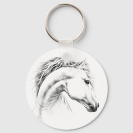 Porträtstift zeichnend Reitkunst Schlüsselanhänger