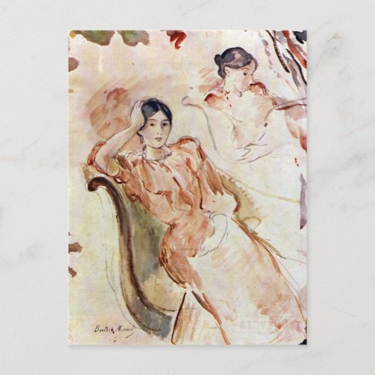 Porträtstudien von Jeanne Pontillon von Morisot Postkarte (Vorderseite)
