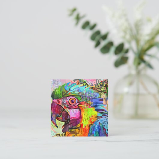 Porträtvorlage S Quadratische Visitenkarte (Stehend Vorderseite)