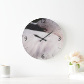 Porträtzeichnung Effekt Kunst Rosa Flamingo Große Wanduhr (Zuhause)