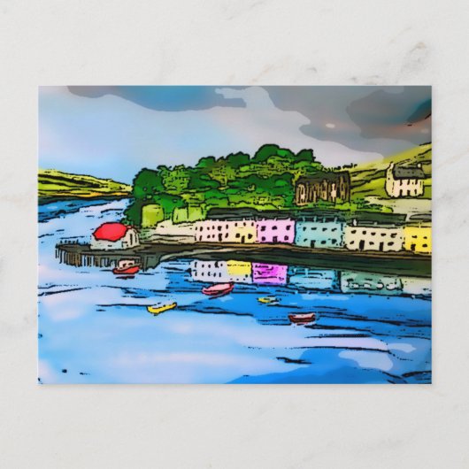 Portree Isle of Skye Scotland Malerei Postkarte (Vorderseite)