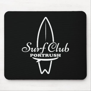 Portrush, Surf Club Retro-Surfbrett-Grafik Mousepad
