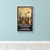 Portrush Vintage Travel Poster Leinwanddruck (Insitu (Holzboden))