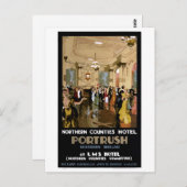 Portrush Vintage Travel Poster Postkarte (Vorne/Hinten)