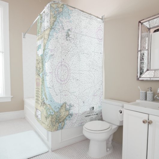 Portsmouth bis Cape Ann nautical Chart 13278 Duschvorhang (Beispiel)