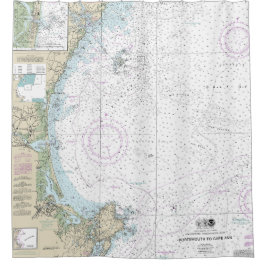 Portsmouth bis Cape Ann nautical Chart 13278 Duschvorhang