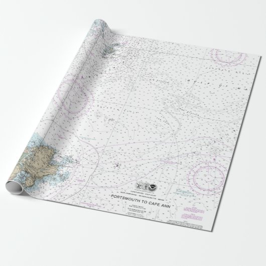 Portsmouth bis Cape Ann nautical Chart 13278 Geschenkpapier (Ungerollt)