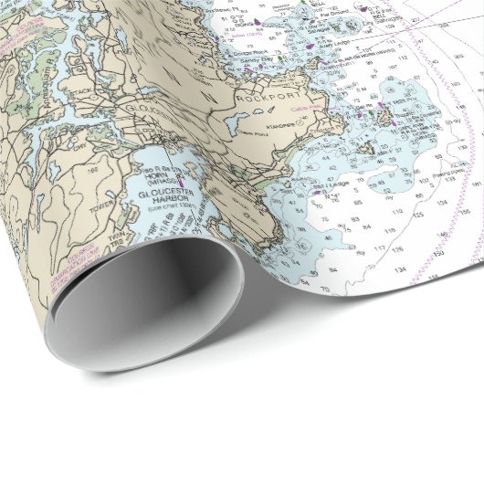 Portsmouth bis Cape Ann nautical Chart 13278 Geschenkpapier (Rolleneckpunkt)