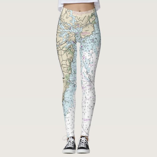Portsmouth bis Cape Ann nautical Chart 13278 Leggings (Vorderseite)