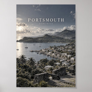 Portsmouth Cinematic Monochrome Stadt Kunst Poster