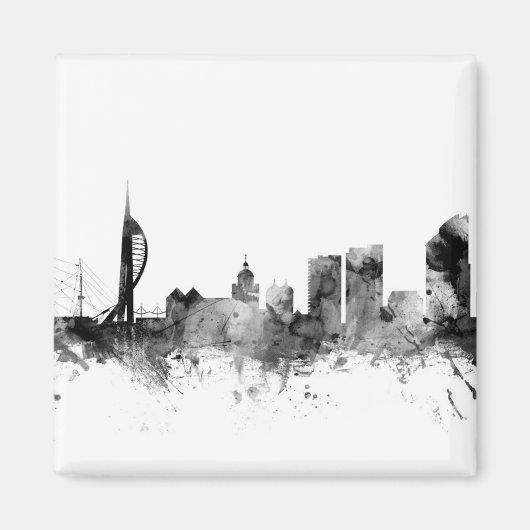 Portsmouth England Skyline Magnet (Vorne)
