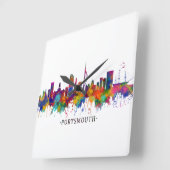 Portsmouth England Skyline Quadratische Wanduhr (Winkel)