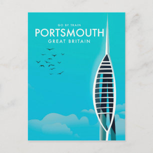Portsmouth Great Britain Urlaubs-Plakat Postkarte