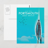 Portsmouth Great British Vacacation Poster Postkarte (Vorne/Hinten)