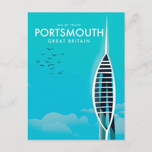 Portsmouth Great British Vacacation Poster Postkarte (Vorderseite)