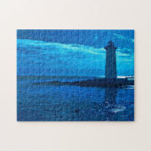 Portsmouth-Hafen - blaues Puzzlespiel Puzzle (Horizontal)