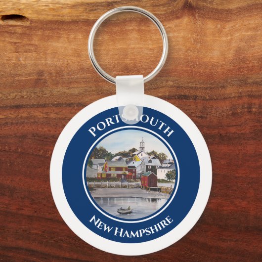 Portsmouth Hafen New Hampshire Malerei Schlüsselanhänger (Rückseite)