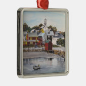 Portsmouth Hafen, New Hampshire Silbernes Ornament (Rechts)
