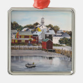 Portsmouth Hafen, New Hampshire Silbernes Ornament (Vorne)