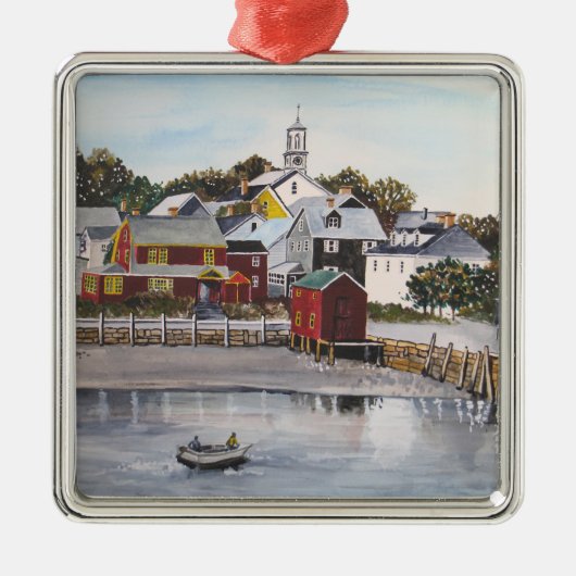 Portsmouth Hafen, New Hampshire Silbernes Ornament (Vorne)