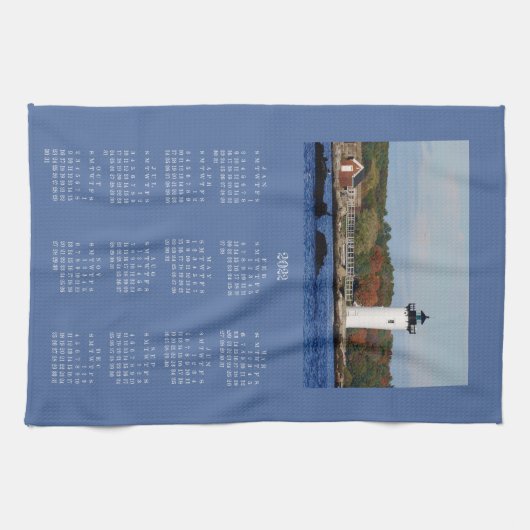 Portsmouth Harbor Leuchtturm Herbst 2022 Kalender  Geschirrtuch (Horizontal)