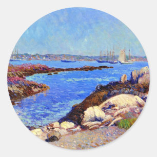 Portsmouth Harbor, NH, Kunstmalerei, Runder Aufkleber
