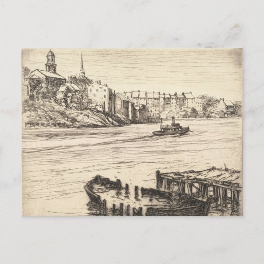 Portsmouth Harbor Vintag Postkarte (Vorderseite)