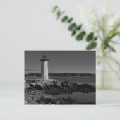 Portsmouth Harbour Lighthouse-B-W Postkarte (Stehend Vorderseite)