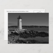 Portsmouth Harbour Lighthouse-B-W Postkarte (Vorne/Hinten)