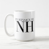Portsmouth New Hampshire Black & White Kaffeetasse (Links)