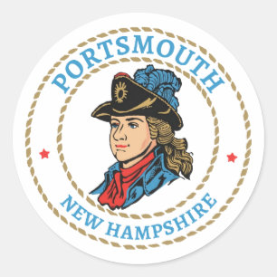 Portsmouth New Hampshire Colonial Runder Aufkleber