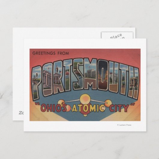 Portsmouth, Ohio - Große Buchstabenszenen Postkarte (Vorne/Hinten)