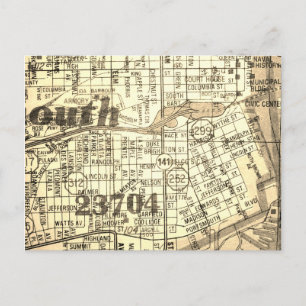 Portsmouth, VA Vintage Karte