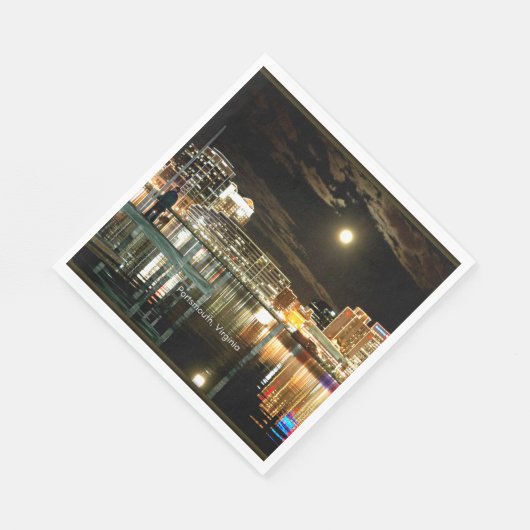 Portsmouth, Virginia-Skyline Serviette (Ecke)