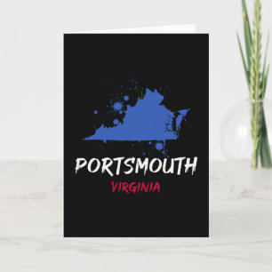 Portsmouth Virginia Va Farbklecks Urlaubsandenken Karte