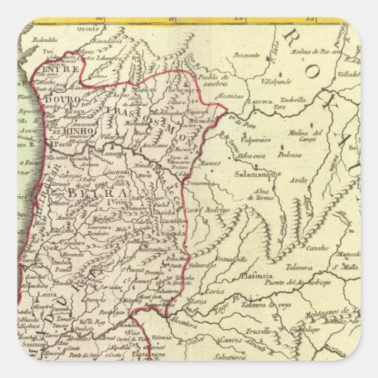 Portugal 3 quadratischer aufkleber (Vorderseite)