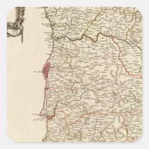 Portugal 6 quadratischer aufkleber