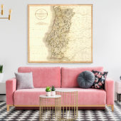 Portugal Atlas Karte Leinwanddruck (Insitu (Wohnzimmer))