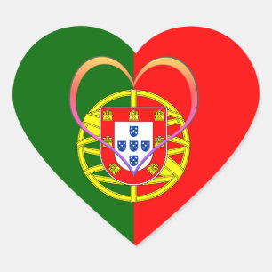 Portugal Aufkleber, Herz, Liebe, Portugiesische Fl Herz-Aufkleber