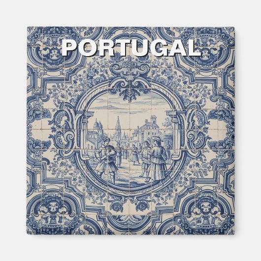 Portugal Azulejo Fliesen Magnet (Vorne)