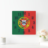 Portugal: Bandeira De Portugal Quadratische Wanduhr (Zuhause)