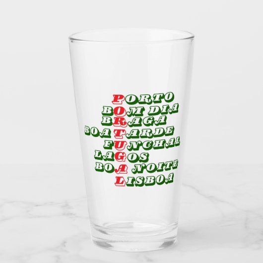 Portugal Bom Dia Boa Tarde Boa Noite Beer Glas (Vorderseite)