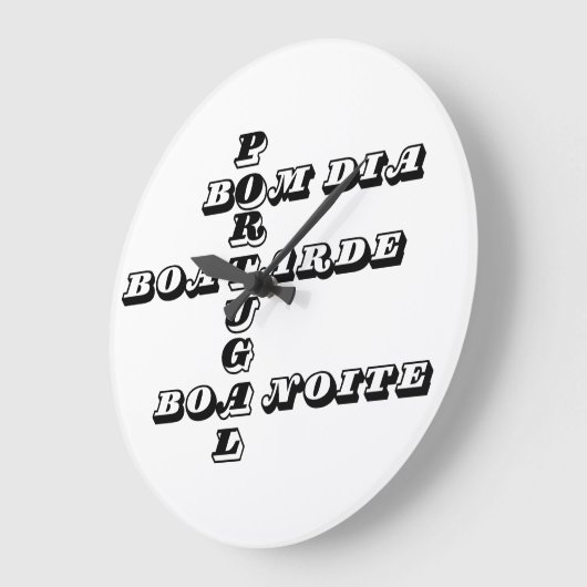 Portugal Bom Dia Boa Tarde Boa Noite Große Wanduhr (Winkel)