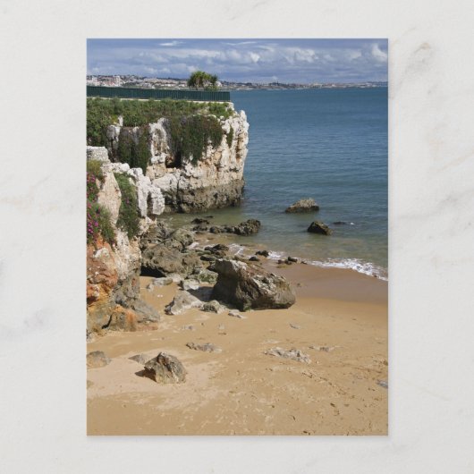 Portugal, Cascais. Praia da Rainha, ein Strand in Postkarte (Vorderseite)