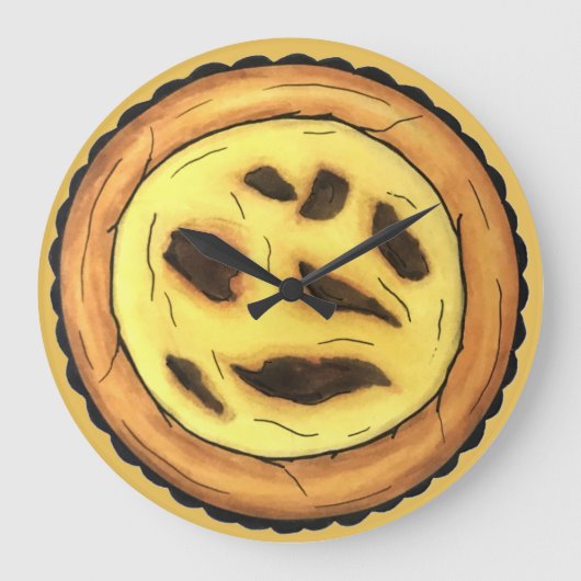 Portugal Custard Egg Tart Pastel Pastéis de Nata Große Wanduhr (Vorderseite)