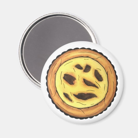Portugal Custard Egg Tart Pastel Pastéis de Nata Magnet (Vorderseite/Rückseite)