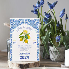 Portugal Einladung zur Hochzeit | Blaue Fliesen Postkarte