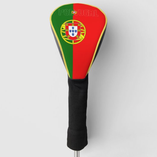 Portugal: Eintragungsflagge Rotes Grünes gestriche Golf Headcover (Vorderseite)