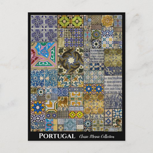 Portugal Farbenfrohe Mosaike Postkarte (Vorderseite)